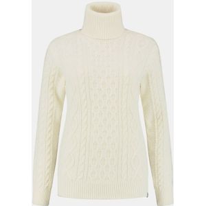 Trui Blue Loop Women Essential Cable Sweater White