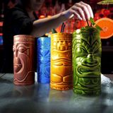 MikaMax Tiki Mugs - Cocktail Glazen - Hawaii – Cocktail Set - Mok - Keramiek- Set van 4 - Vaatwasser bestendig - 330ML