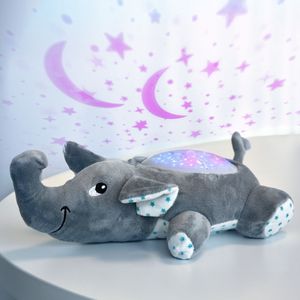Ster Olifant Projector - Rustgevende sterrenhemel met 13 liedjes - 30 x 21 x 11 cm - Polyester & ABS - Verlichting - Kalmerende Nachtlamp voor baby's