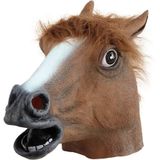 Paardenmasker - Horse Headmask voor Kinderen en Volwassenen - Bruin - One Size Fits All - Masker carnaval - Paardenhoofd Verkleedmasker