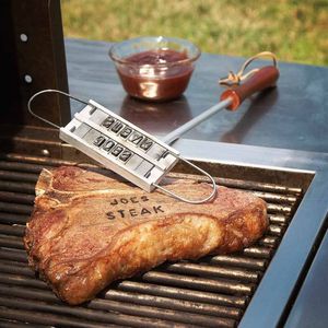 BBQ Brandijzer - Maak je vlees uniek met eigen tekst - Zwart & RVS - Grill accessoire - Gepersonaliseerd BBQ gereedschap voor vleesbranding