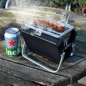 Draagbare Mini BBQ - 's Werelds Kleinste Barbecue - Handzaam & Zwart - Grill - Compacte Picknick Partner - Neem je BBQ overal mee naar toe