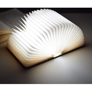 Boeklamp - Oplaadbaar via USB - Draadloos - 3 Lichtstanden - Gemaakt van Écht Hout en Papier - Sfeerverlichting - LED Nachtlampje