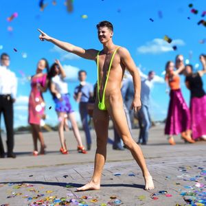 Borat Mankini - Origineel - One Size Fits All - Groen - Mannenstring Bekend van de Film - Carnaval - Borat String