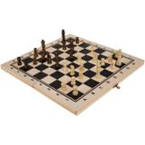 Ootb - Houten bordspel, schaken, ca. 34 x 34 cm - Inklapbaar schaakspel met houten schaakstukken