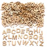 Mini hoofdletters van hout (260 stuks) Accessoires knutselen