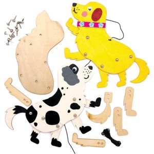 Hond Poppen van Hout (4 stuks) Knutselen Met Hout