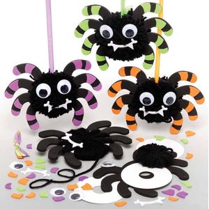 Spin Pompom Decoraties  (3 stuks) Halloween Knutselen