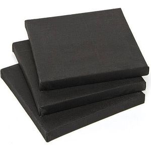 Zwarte mini-schildersdoeken  (3 stuks) Knutselspullen