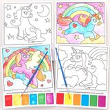 Regenboog Eenhoorn Magische Schilderij Kits (10 stuks) Knutselset