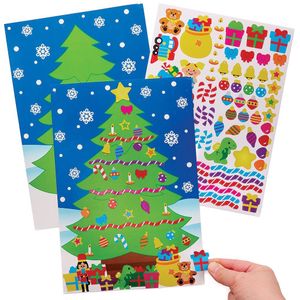Kerstboom Sticker Taferelen (5 stuks) Kerst Ambachtelijke Benodigdheden