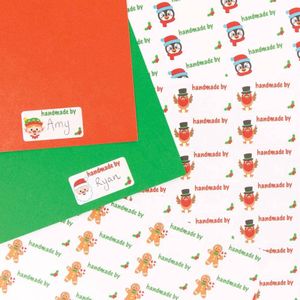 Kerst 'zelf gemaakt'-stickers (400 stuks) Kerst Ambachtelijke Benodigdheden