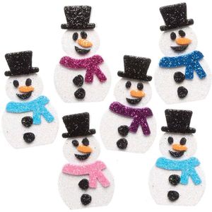 Sneeuwpop Glitter Stickers (100 stuks) Kerst Ambachtelijke Benodigdheden