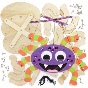 Spin Marionet van Hout  (3 stuks) Halloween Knutselen