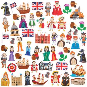 Tudors & Stuart schuim stickers  (200 stuks) Knutselspullen