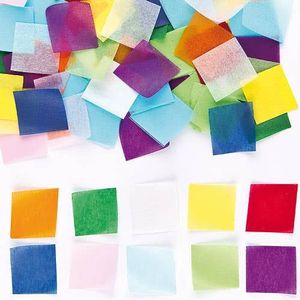 Gekleurde minivierkantjes van vloeipapier  (4000 stuks) Knutselen Van Karton En Papier