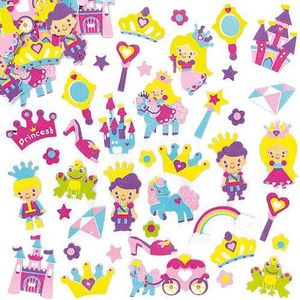 Prinses stickers van foam (120 stuks) Accessoires knutselen