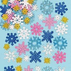 Sneeuwvlok glitter stickers van foam (Verpakking met 120 stuks) Kerst Ambachtelijke Benodigdheden