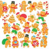 Peperkoek stickers van foam (120 stuks) Kerst Ambachtelijke Benodigdheden