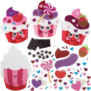 Hartvormige Cupcake Magneet Sets  (8 stuks) Valentijnsdag Kunst & Ambacht