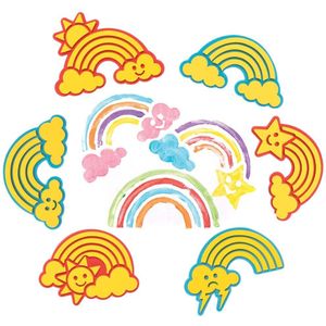 Regenboog Stempels van Foam  (10 stuks) Knutselspullen