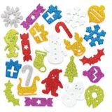 Kerstmis glitter stickers van foam (100 stuks) Kerst Ambachtelijke Benodigdheden