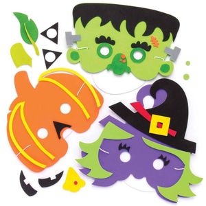 Halloween maskers van foam (4 stuks) Halloween Knutselen