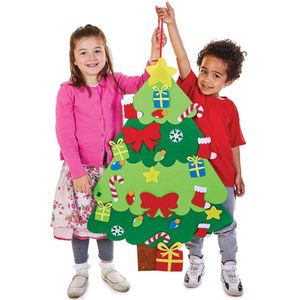 Grote muurhanger van vilt met kerstboom  (Elke)