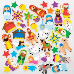 Kerstverhaal Stickers van Foam (200 stuks) Kerst Ambachtelijke Benodigdheden