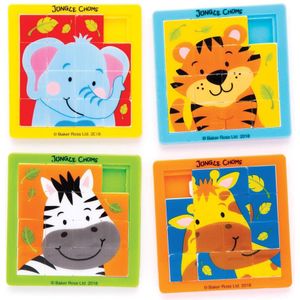 Jungle dieren schuifpuzzels (5 stuks) Speelgoed