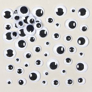 Zwart/witte zelfklevende wiebeloogjes  (100 stuks) Knutselspullen