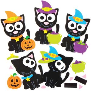Heksen Kat Mix & Match Magneten (8 stuks) Halloween Knutselen