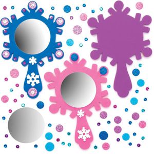 Sneeuwprinses spiegel sets  (4 stuks) Knutselset