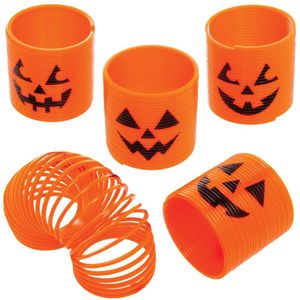 Kleine Pompoen Slinkies  (8 stuks) Halloween Speelgoed