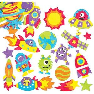 Zonnestelsel stickers van foam (120 stuks) Accessoires knutselen