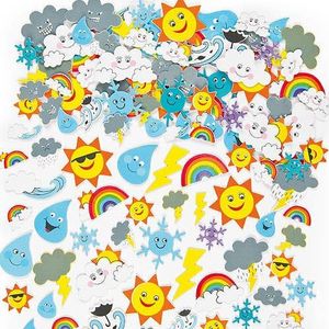 Foam stickers van het weer  (96 stuks) Accessoires knutselen