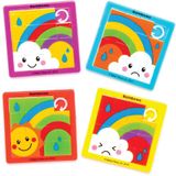 Regenboog Schuifpuzzels (6 stuks) voor Kinderen - 6 verschillende kleuren en ontwerpen