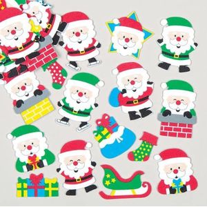 Zelfklevende foam stickers van vrolijke kerstman (120 stuks) Kerst Ambachtelijke Benodigdheden