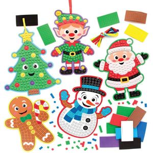 Kerstmis MozaÃ¯ek Decoraties (5 stuks) Kerst Knutsel Activiteiten