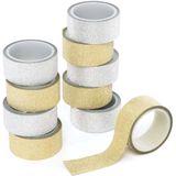 Goud & Zilver Glitter tape (10 stuks) Knutselspullen