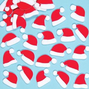 Kerstmuts stickers van vilt (100 stuks) Kerst Ambachtelijke Benodigdheden