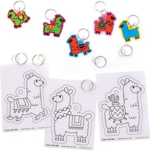 Lama Krimpende Sleutelhanger Sets  (10 stuks) Knutselset