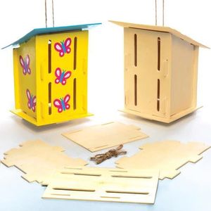 Sets met houten vlinderhuisje (2 stuks) Knutselen Met Hout