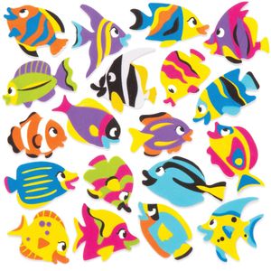 Tropsiche vissen stickers van foam (120 stuks) Accessoires knutselen