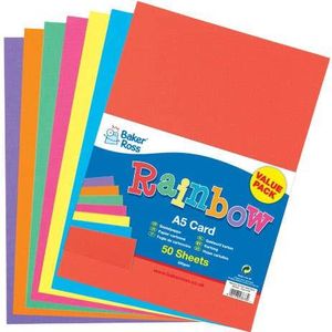 A5 regenboogkleuren kaartpapier (50 stuks) Knutselen Van Karton En Papier