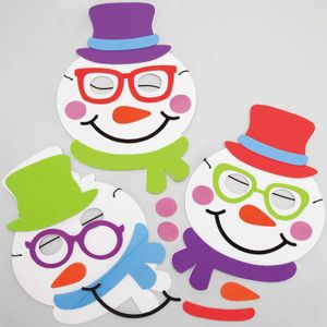Sneeuwpop Maskers  (4 stuks) Kerst Knutsel Activiteiten