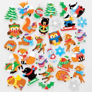 Winter dieren foam stickers (200 stuks) Kerst Ambachtelijke Benodigdheden