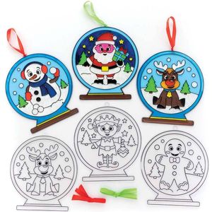 Kerstmis sneeuwbol raam decoraties (6 stuks) Kerst Knutsel Activiteiten