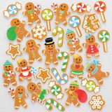 Speculaas foam stickers (200 stuks) Kerst Ambachtelijke Benodigdheden