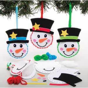 Sneeuwpop Decoratie Naaisets  (3 stuks) Kerst Knutsel Activiteiten